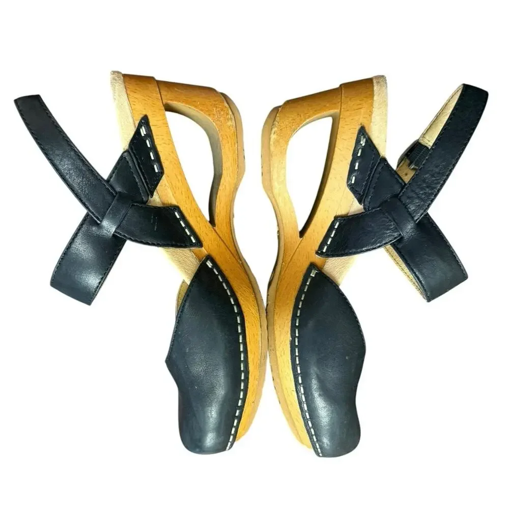 Dansko Black Leather Open-Back Clogs | EU 36 / US Women’s 5.5-6